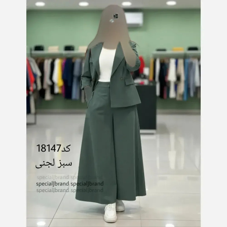 ست کت و دامن شلواری زنانه لینن سارا