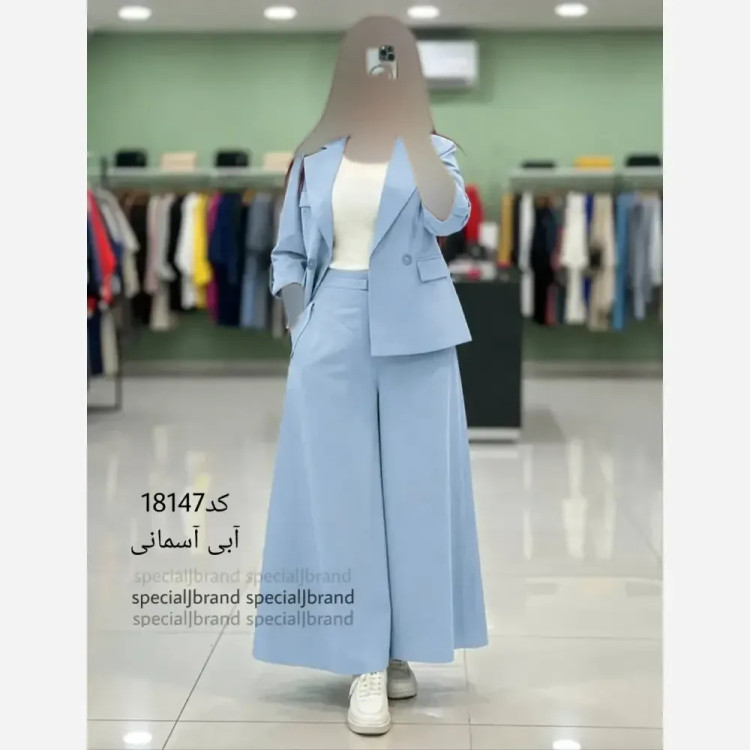 ست کت و دامن شلواری زنانه لینن سارا
