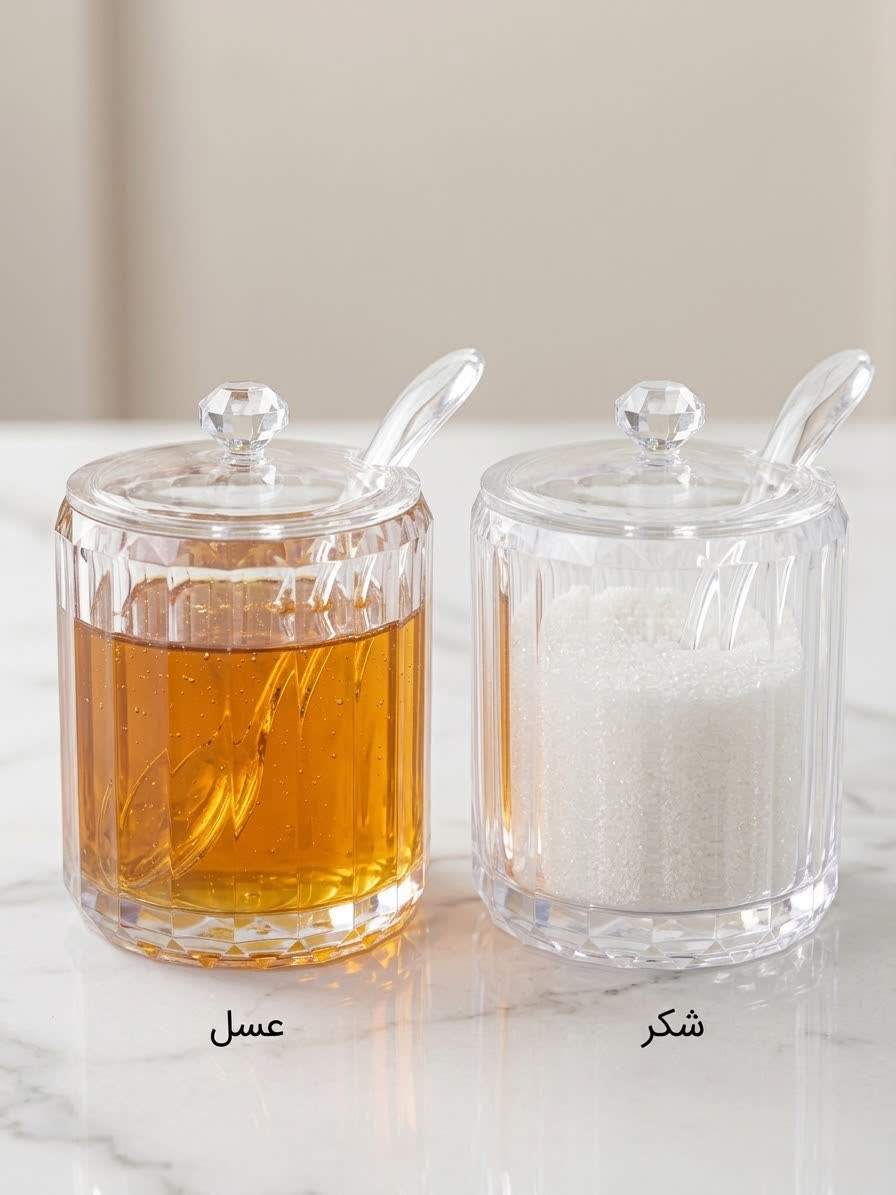 ظرف شکر و عسل اکریلیک شیار دار