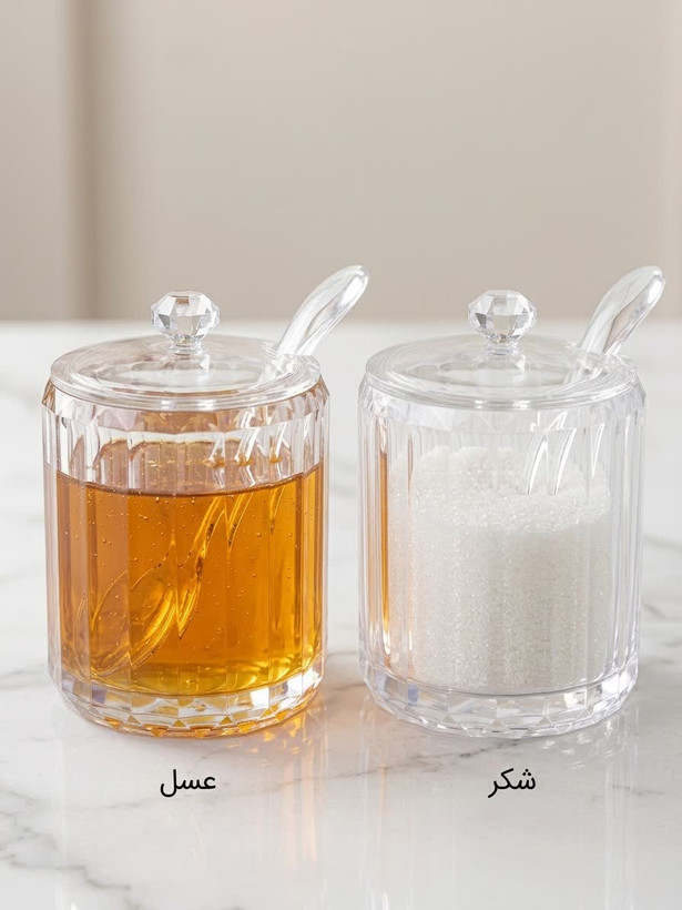 ظرف شکر و عسل اکریلیک شیار دار