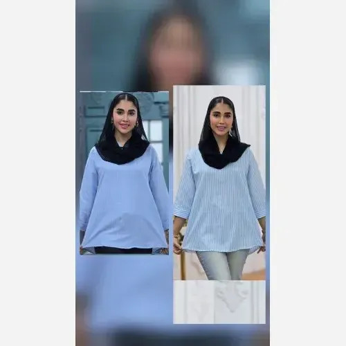 شومیز نخی ساده و دیپلمات یقه کوبایی فری سایز زنانه