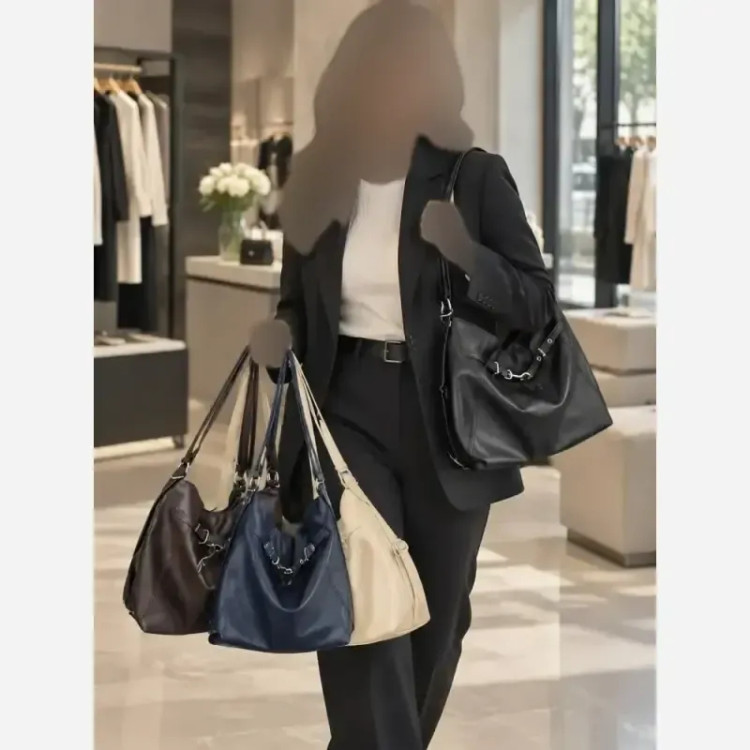 کیف زنانه دو کاره دستی و کوله پشتی جنس شرانگ وارداتی رنگ مشکی شکلاتی موکا سورمه کرم