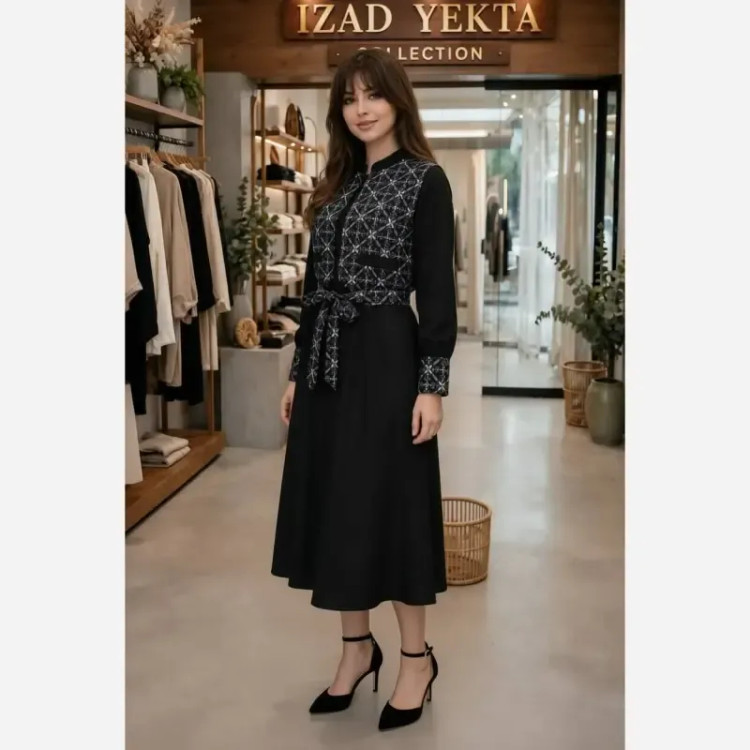 سه تیکه زنانه مدل آرشیده رنگ نقره ای سایز فری 38 تا 46