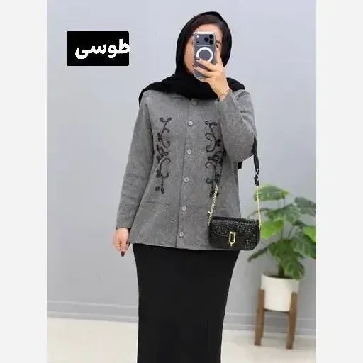 ژاکت بافت ملیله دوزی زنانه مهرانا فری سایز