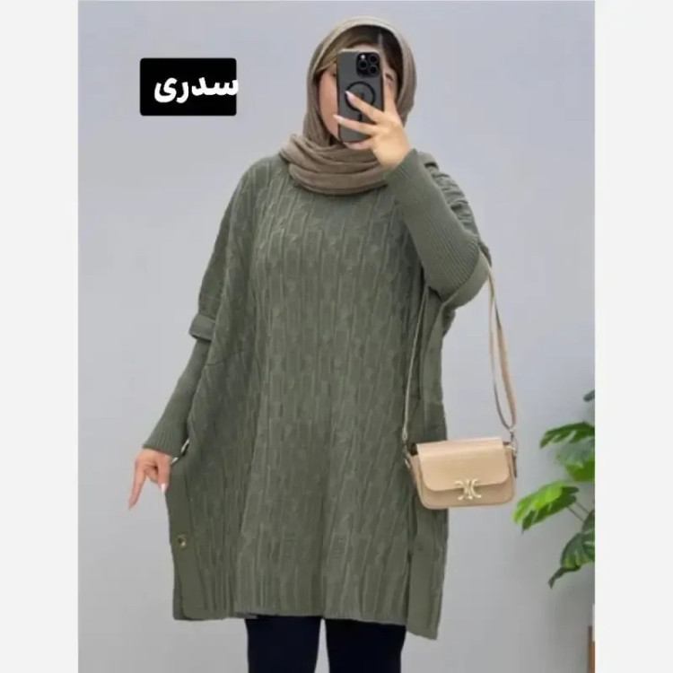 مانتو پانچ بافت تراکم بالا فری سایز مناسب 40 تا 54