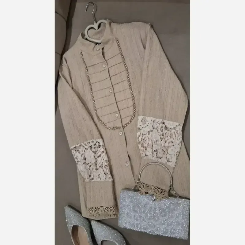 شومیز زنانه مدل آیجان جنس پارچه توکی درجه یک